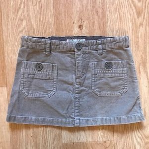 Bonpoint Girls 6 Adjustable Skirt Grey Corduroy